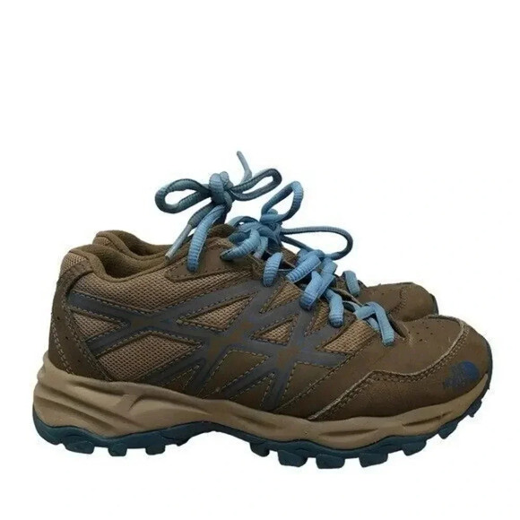 The North Face Boys Hedgehog Brown & Blue Hiking Trail Shoes 3 - Picture 1 of 8